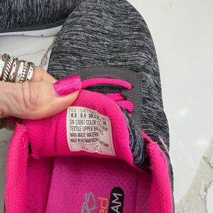 Skechers Women's Charcoal and Fuchsia Sneakers